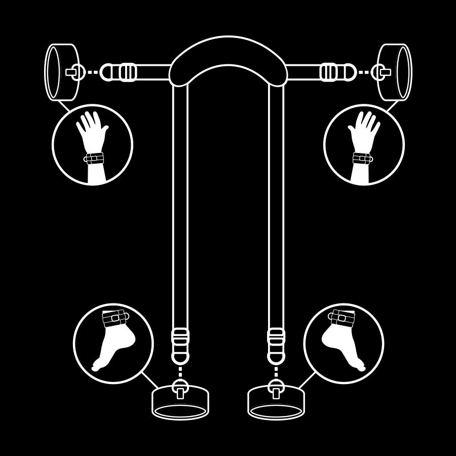 FETISJ UNDERORDEN - MASTERPOSITION MED 4 NOPRENFØRTE HÅNDJERN