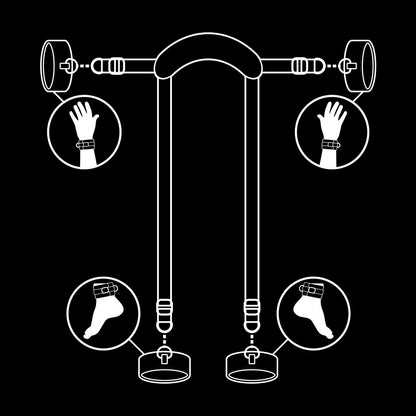 FETISJ UNDERORDEN - MASTERPOSITION MED 4 NOPRENFØRTE HÅNDJERN