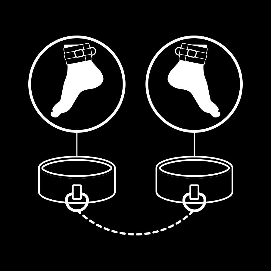 FETISH UNDERSOM - VEGANSKE ANKELMANSJETTER I SKINN MED NOPRENFØR