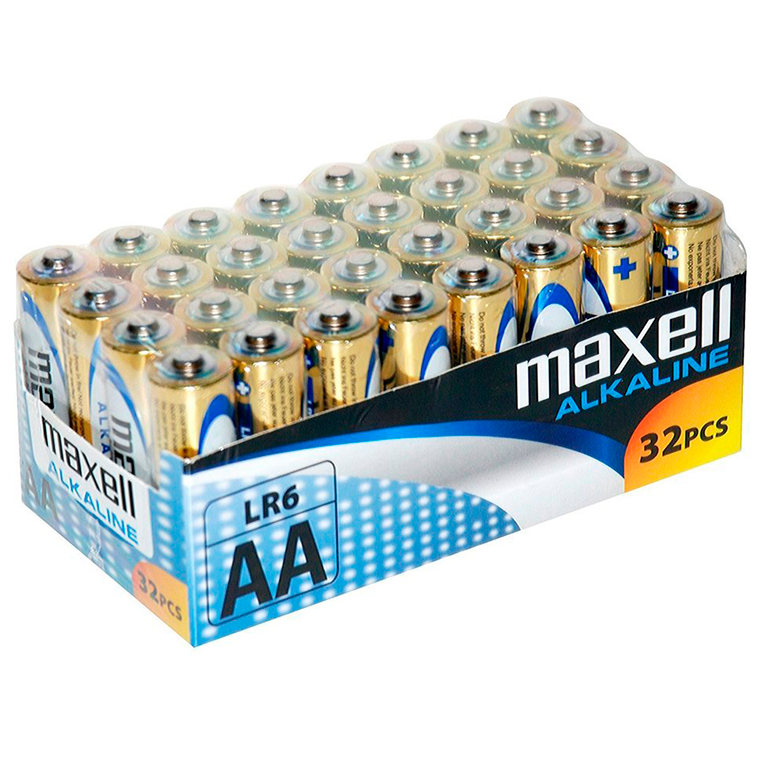 MAXELL - ALKALINA AA-BATTERIER LR6-PAKNING*32 UDS