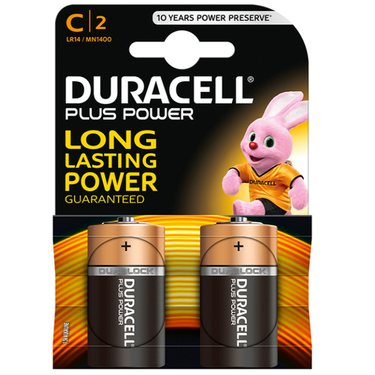 DURACELL PLUS POWER-BATTERI C LR14 2 ENHETER