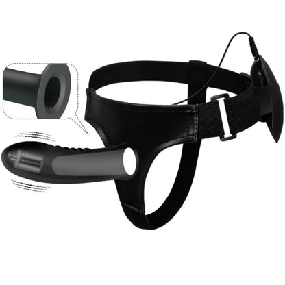 PEN KJÆRLIGHET - MYRON STRAP-ON MED VIBRASJON OG HULL DILDO