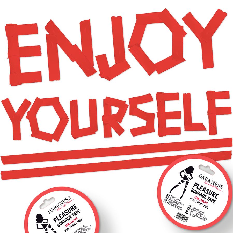 MØRKET - IKKE-KLISTRERENDE RØD BONDAGETAPE 15 M