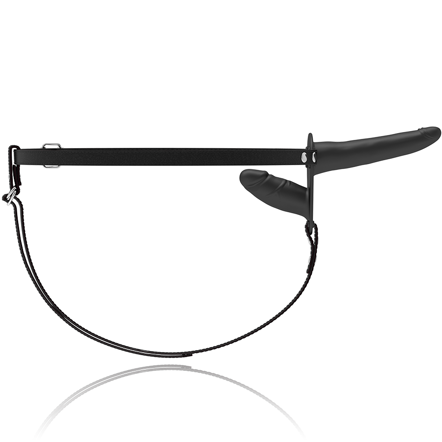 FETISK UNDERDÅNENDE SELE - SVART DOBBELPENETRERING