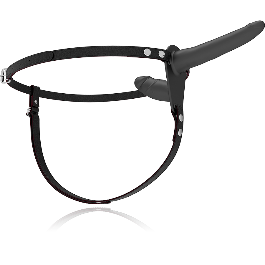 FETISK UNDERDÅNENDE SELE - SVART DOBBELPENETRERING