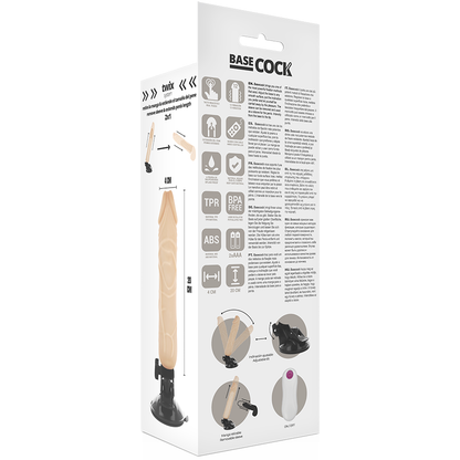 BASECOCK - REALISTISK VIBRATOR FJERNKONTROLL 20 CM -O- 4 CM