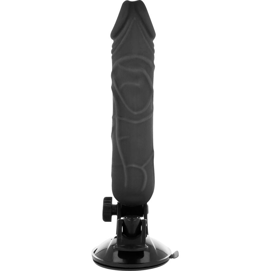 BASECOCK - REALISTISK VIBRATOR FJERNKONTROLL SVART 20 CM -O- 4 CM