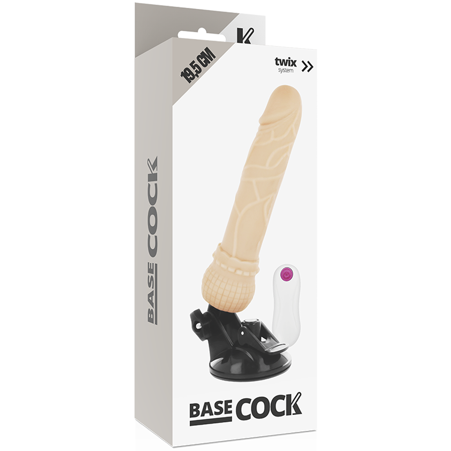 BASECOCK - REALISTISK VIBRATOR FJERNKONTROLL 19,5 CM -O- 4 CM