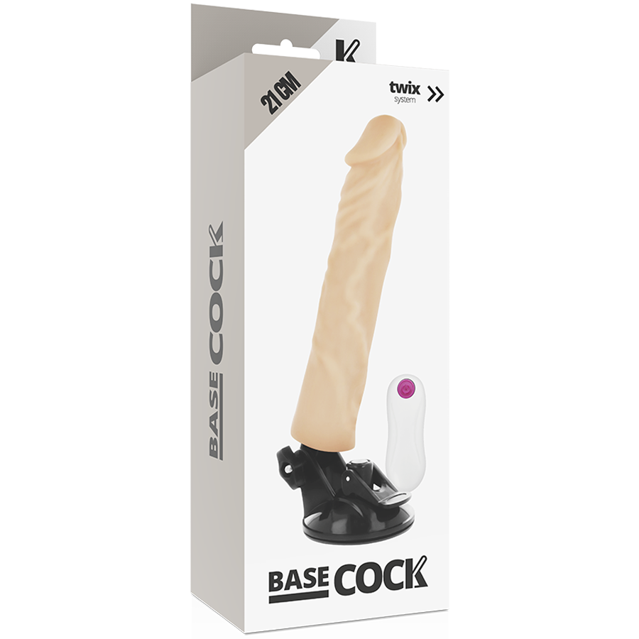 BASECOCK - REALISTISK VIBRATOR FJERNKONTROLL 21 CM -O- 4 CM