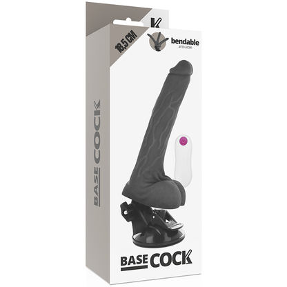 BASECOCK - REALISTISK LEDBAR FJERNKONTROLL SVART 18,5 CM -O- 4 CM