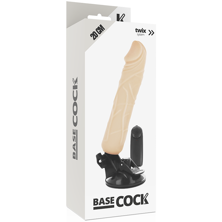 BASECOCK - REALISTISK VIBRATOR FJERNKONTROLL 20 CM -O- 4 CM