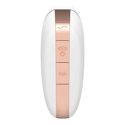SATISFYER - KJÆRLIGHETSTREKANT LUFTPULSSTIMULATOR OG VIBRATOR HVIT