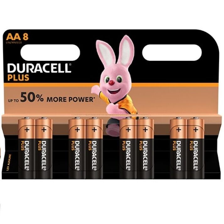 DURACELL PLUS POWER-BATTERI AA LR6 8 ENHETER