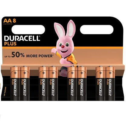 DURACELL PLUS POWER-BATTERI AA LR6 8 ENHETER