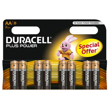 DURACELL PLUS POWER-BATTERI AA LR6 8 ENHETER