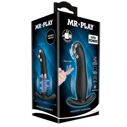 MR PLAY - OPPLADBAR SVART PROSTATAMASSERINGSAPPARAT