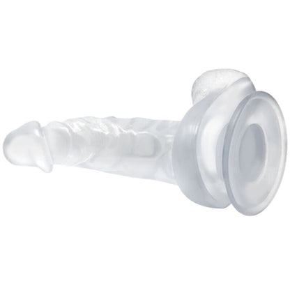 BAILE - REALISTISK DILDO MED SUGEKOPP OG TESTIKLE 16,7 CM TRANSPARENT