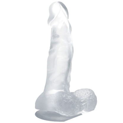 BAILE - REALISTISK DILDO MED SUGEKOPP OG TESTIKLE 16,7 CM TRANSPARENT