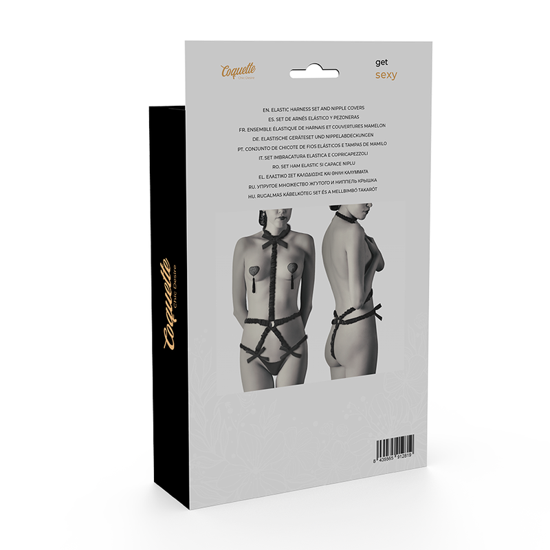 COQUETTE CHIC DESIRE - ELASTISK SELESETT OG BRYSTØRTEBESKYTTER SVART