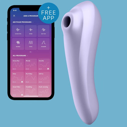 SATISFYER - DUAL PLEASURE AIR PULSE VIBRATOR LILLA