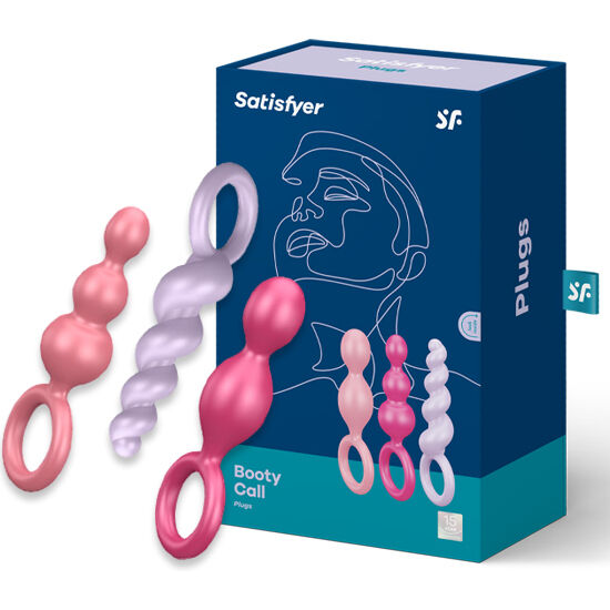 SATISFYER - ANALPLUGGSETT 3 DELER TRICOLOR