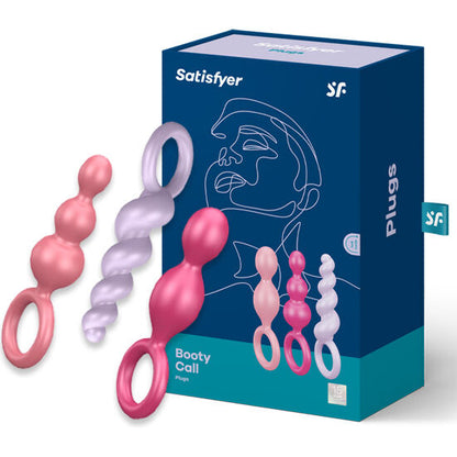 SATISFYER - ANALPLUGGSETT 3 DELER TRICOLOR