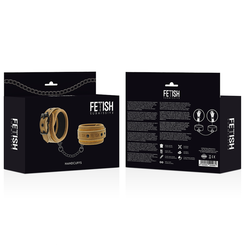 FETISH UNDERSOM ORIGEN - VEGANSKE HÅNDJERN I SKINN MED NEOPRENFØR