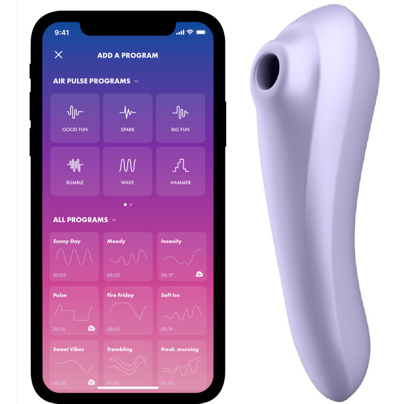 SATISFYER - DUAL PLEASURE AIR PULSE VIBRATOR LILLA
