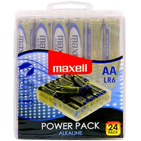 MAXELL - ALKALISKE BATTERIER AA LR6-PAKNING * 24 BATTERIER