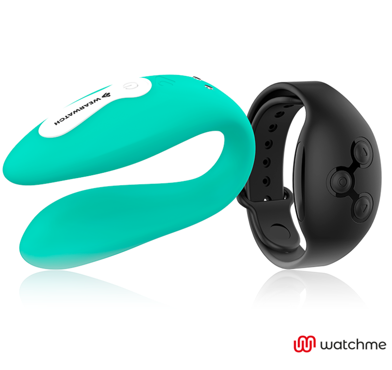 WEARWATCH - VIBRATOR MED DOBBEL TEKNOLOGI, AQUAMARINE/JET