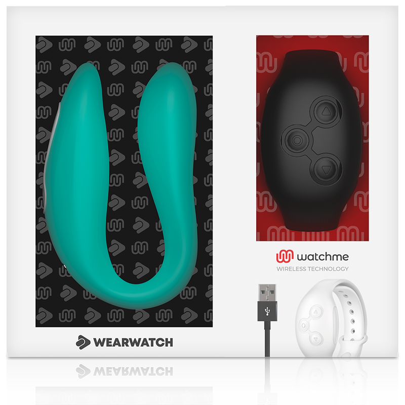 WEARWATCH - VIBRATOR MED DOBBEL TEKNOLOGI, AQUAMARINE/JET