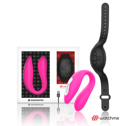 WEARWATCH - WATCHME VIBRATOR MED DOBBEL TEKNOLOGI, FUCHSIA/AZABACHE